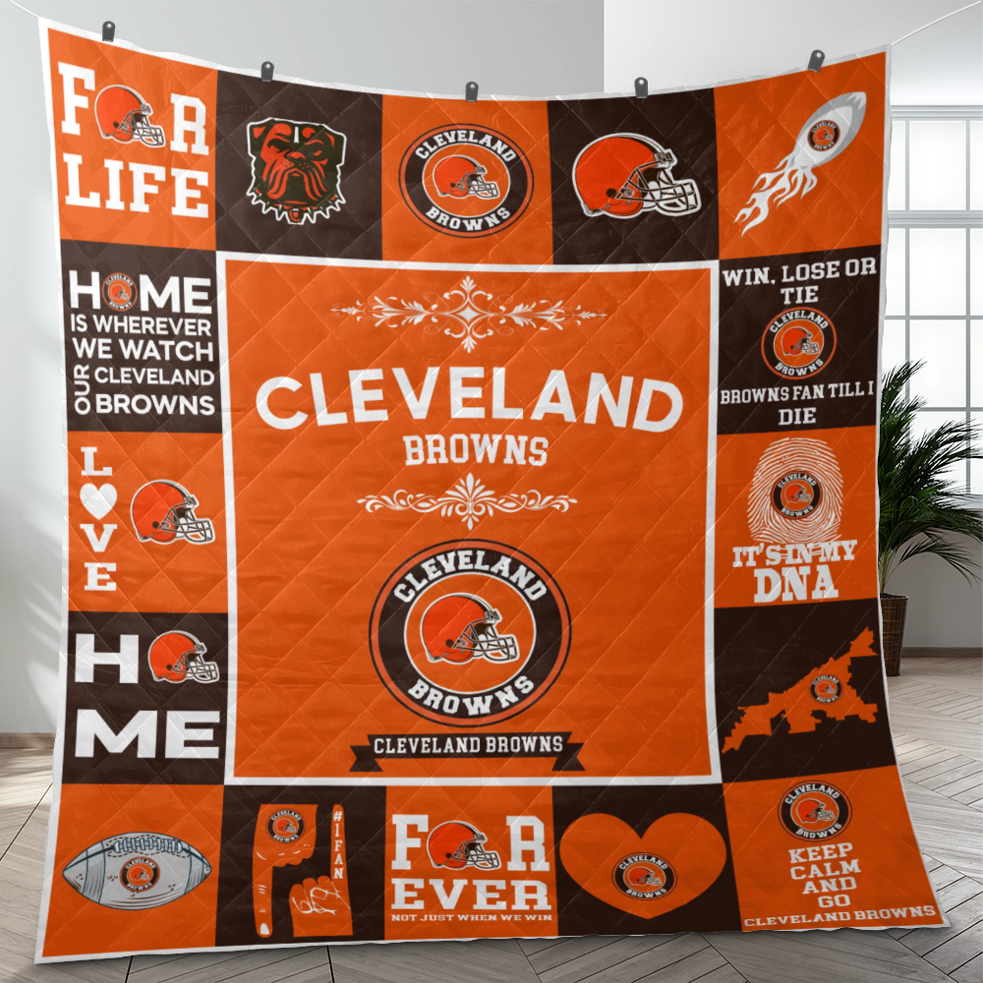 Cleveland Browns Fan Pride Quilt Blanket - Image 3