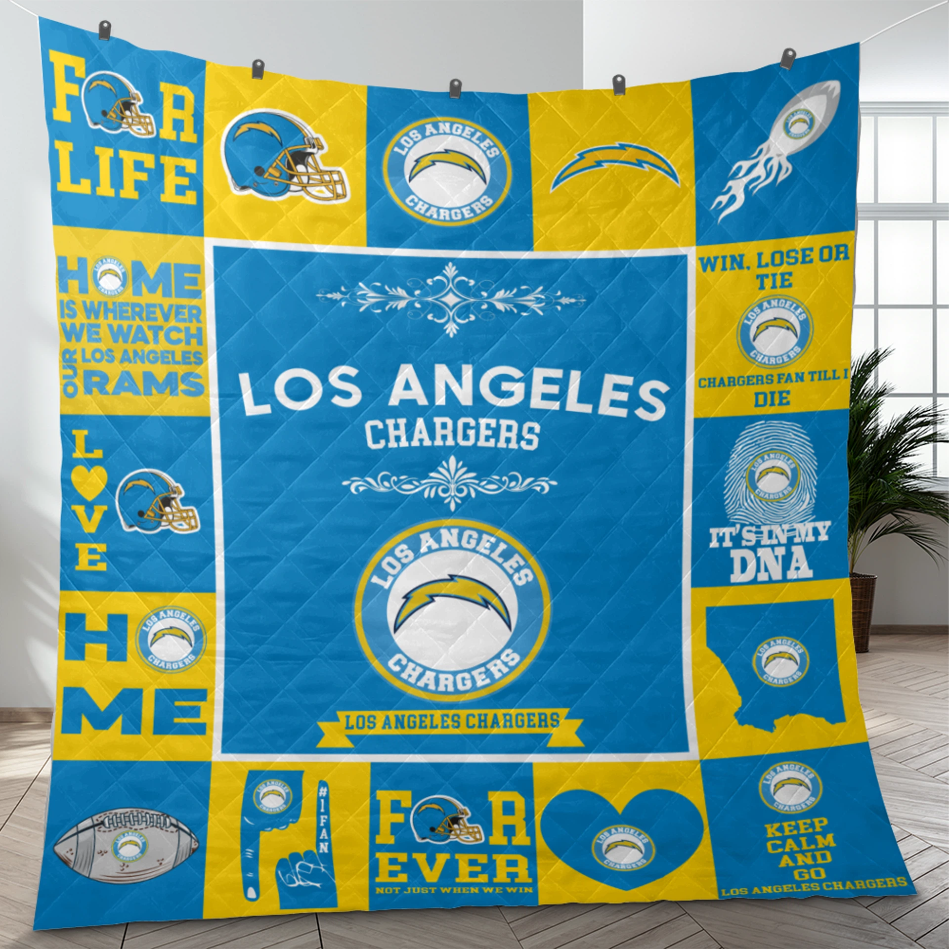 Los Angeles Chargers Fan Pride Quilt Blanket - Image 3