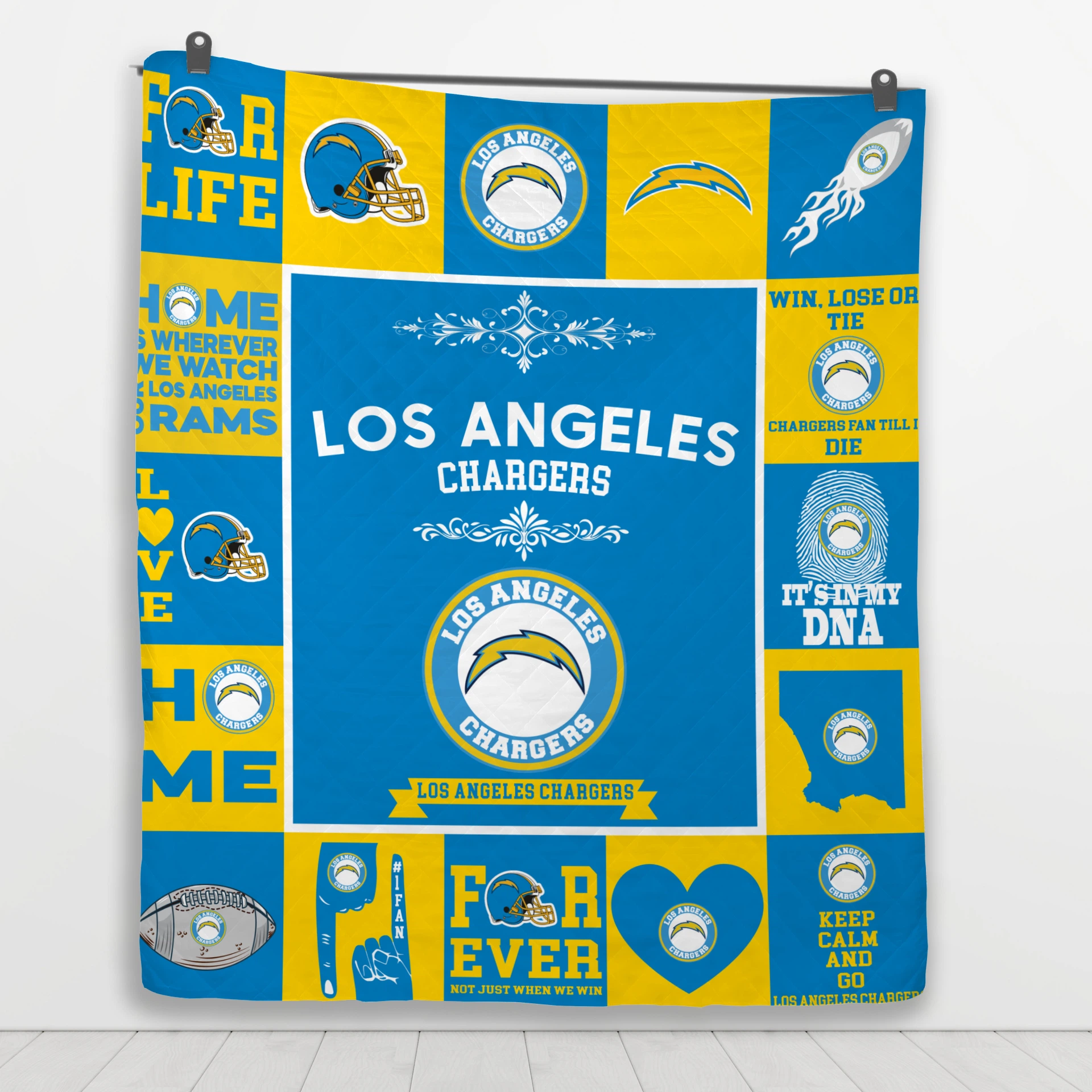 Los Angeles Chargers Fan Pride Quilt Blanket - Image 4