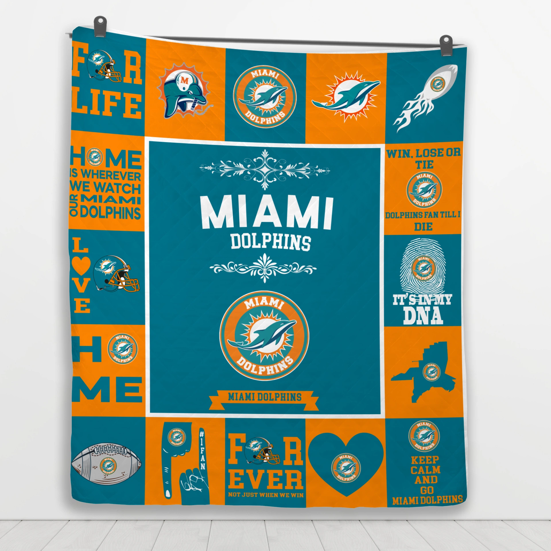 Miami Dolphins Fan Pride Quilt Blanket - Image 4