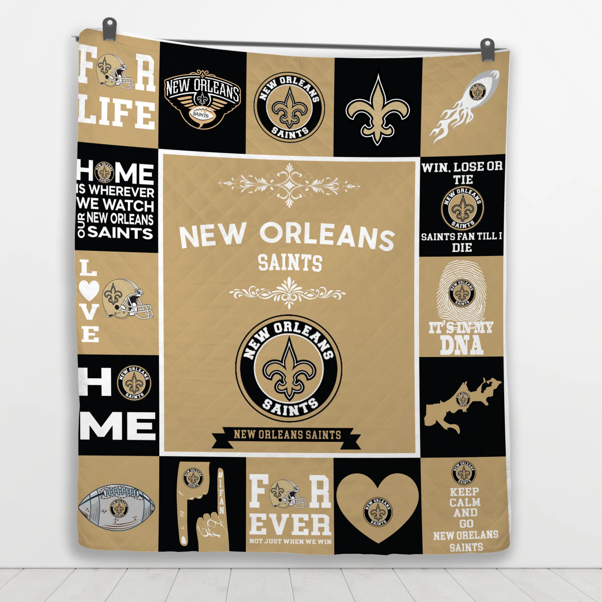 New Orleans Saints Fan Pride Quilt Blanket - Image 4